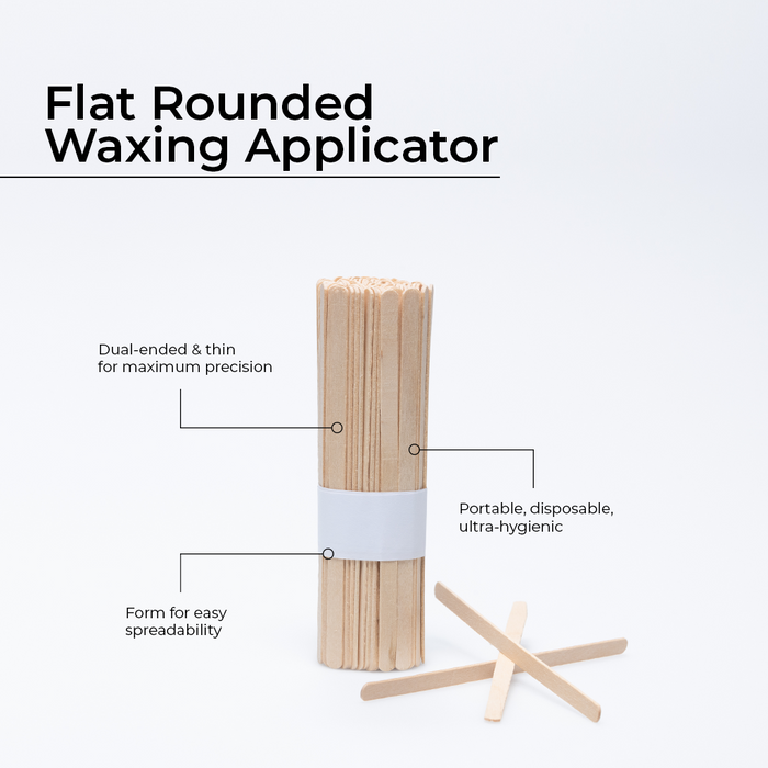 Flat-Rounded Wooden Waxing Applicator